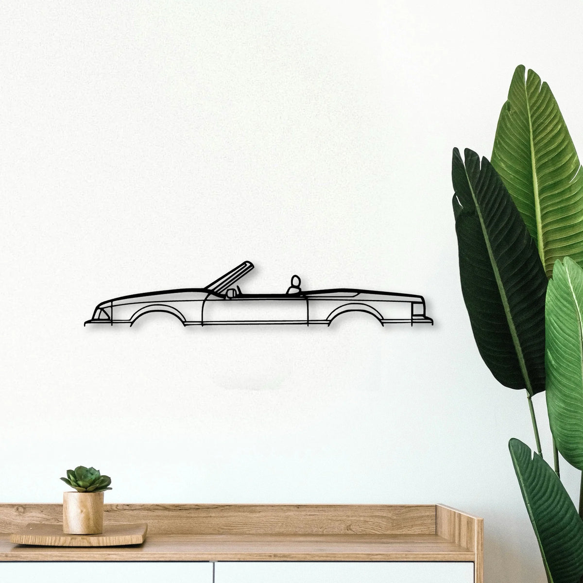Mustang Convertible 1989 Classic Silhouette Metal Wall Art - Tinvibe