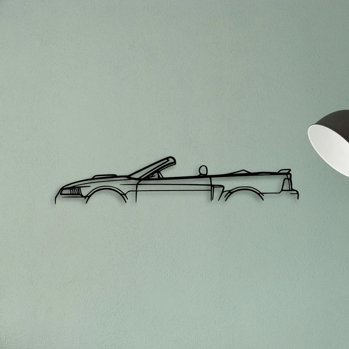 Mustang GT Convertible 2002 Classic Silhouette Metal Wall Art - Tinvibe