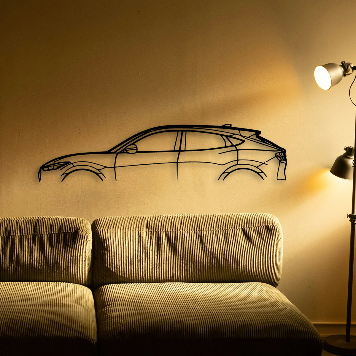 Mustang Mach E 2021 Classic Silhouette Metal Wall Art - Tinvibe