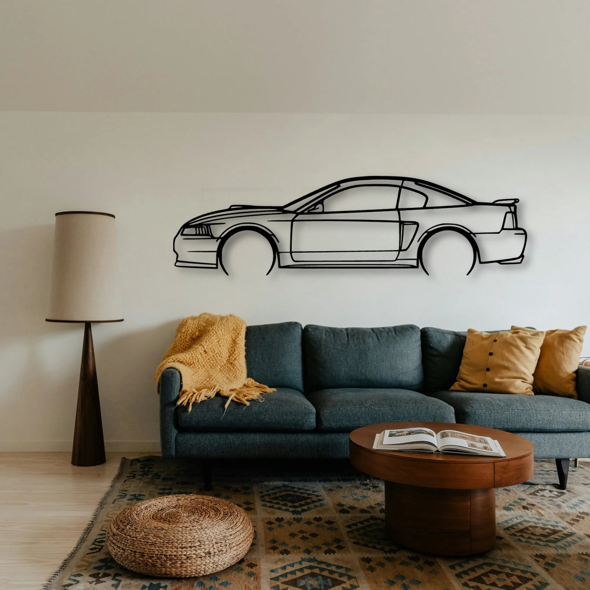 Mustang Mach 1 2003 Classic Silhouette Metal Wall Art - Tinvibe
