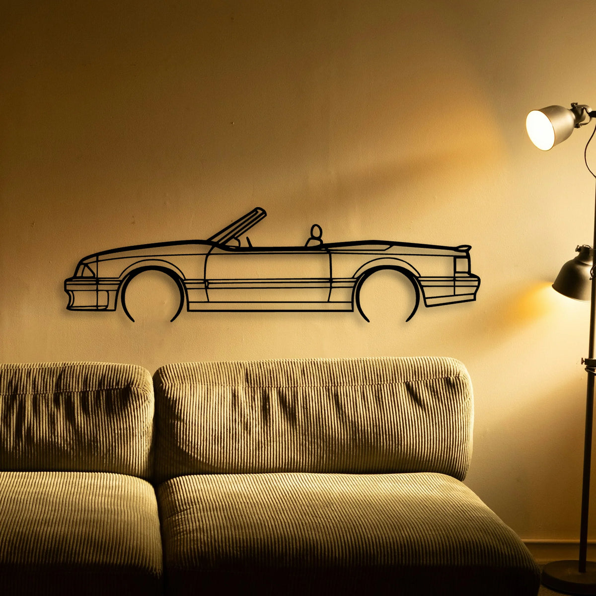 Mustang MCL 1987 Classic Silhouette Metal Wall Art - Tinvibe