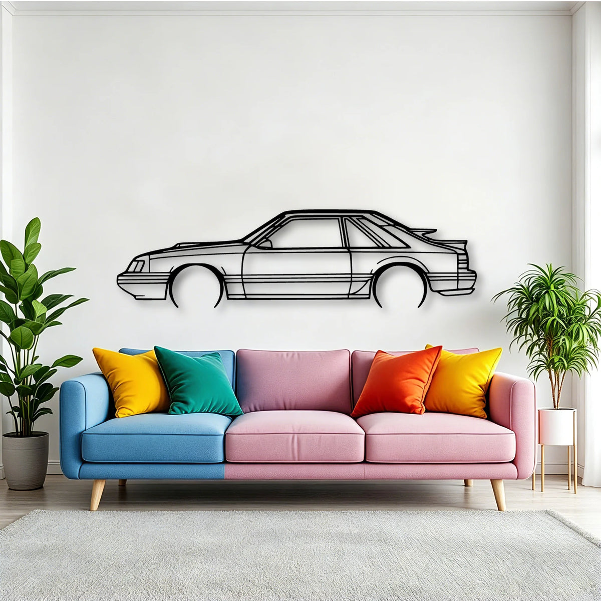 Mustang SVO 1986 Classic Silhouette Metal Wall Art - Tinvibe
