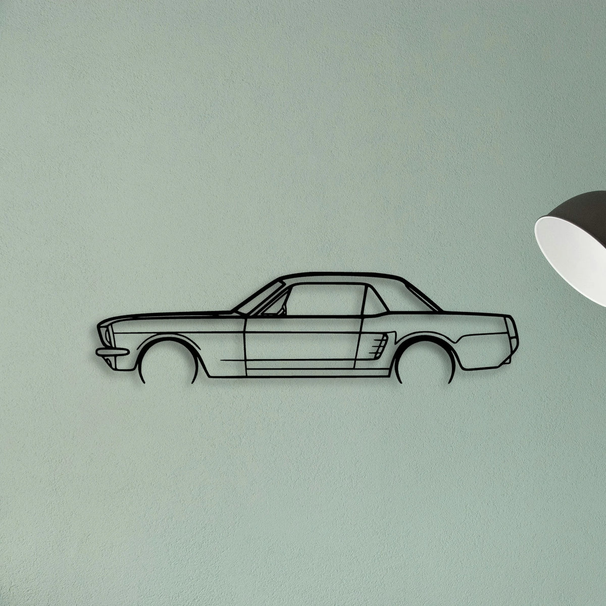 Mustang Coupe 1966 Classic Silhouette Metal Wall Art - Tinvibe