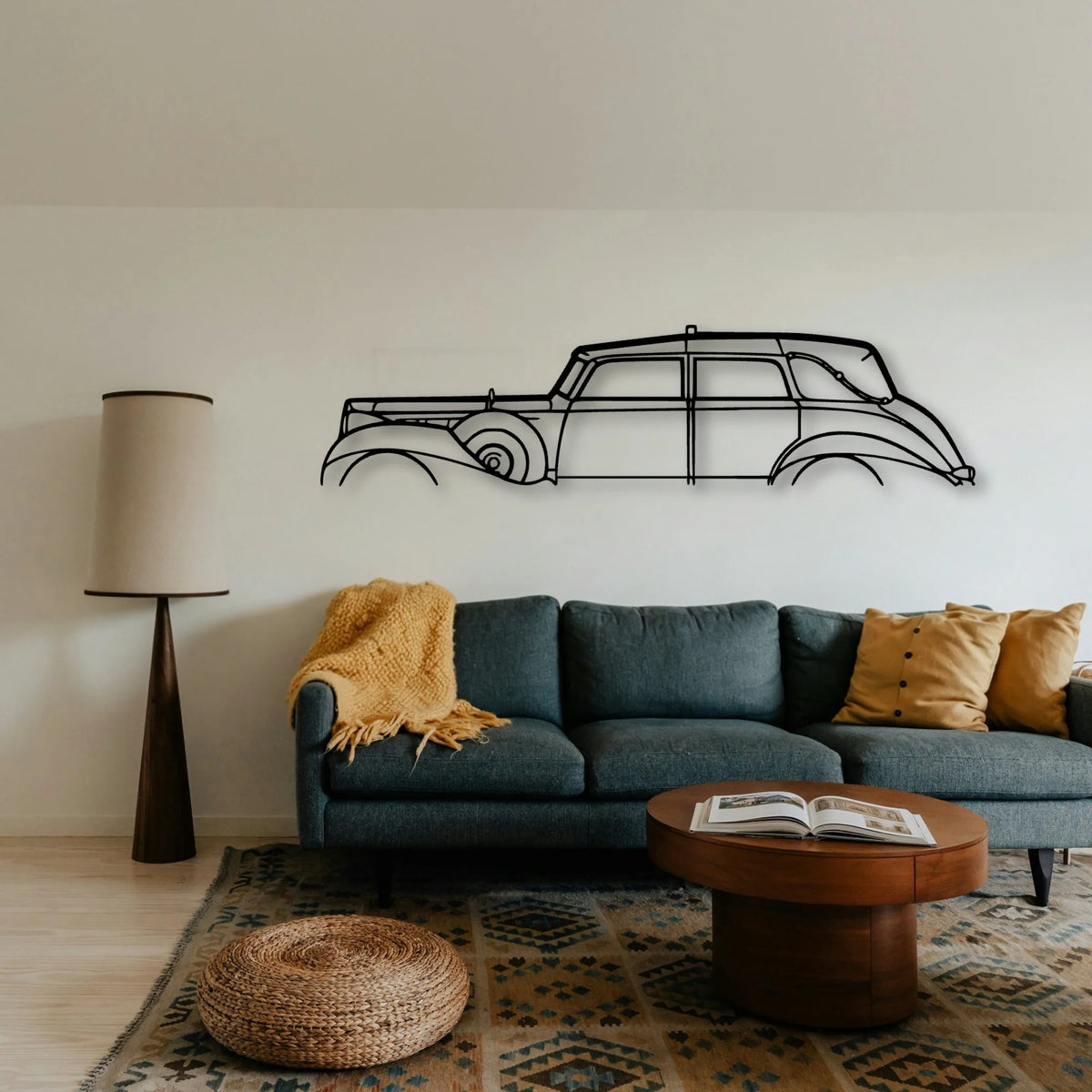 Packard Twelve 1938 Classic Silhouette Metal Wall Art - Tinvibe