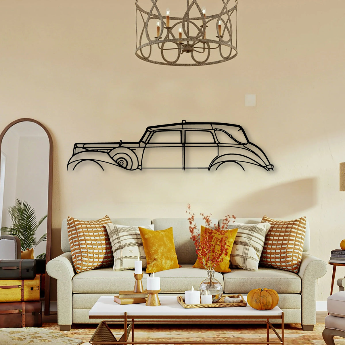 Packard Twelve 1938 Classic Silhouette Metal Wall Art - Tinvibe