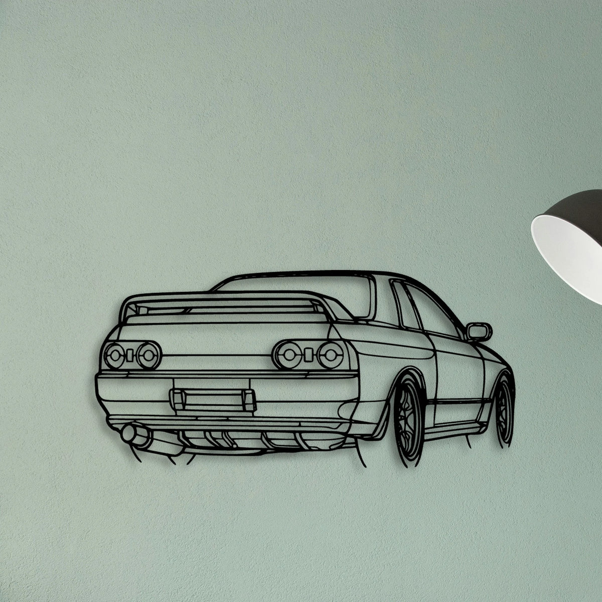 R32 GTR Nismo Angle Classic Silhouette Metal Wall Art - Tinvibe