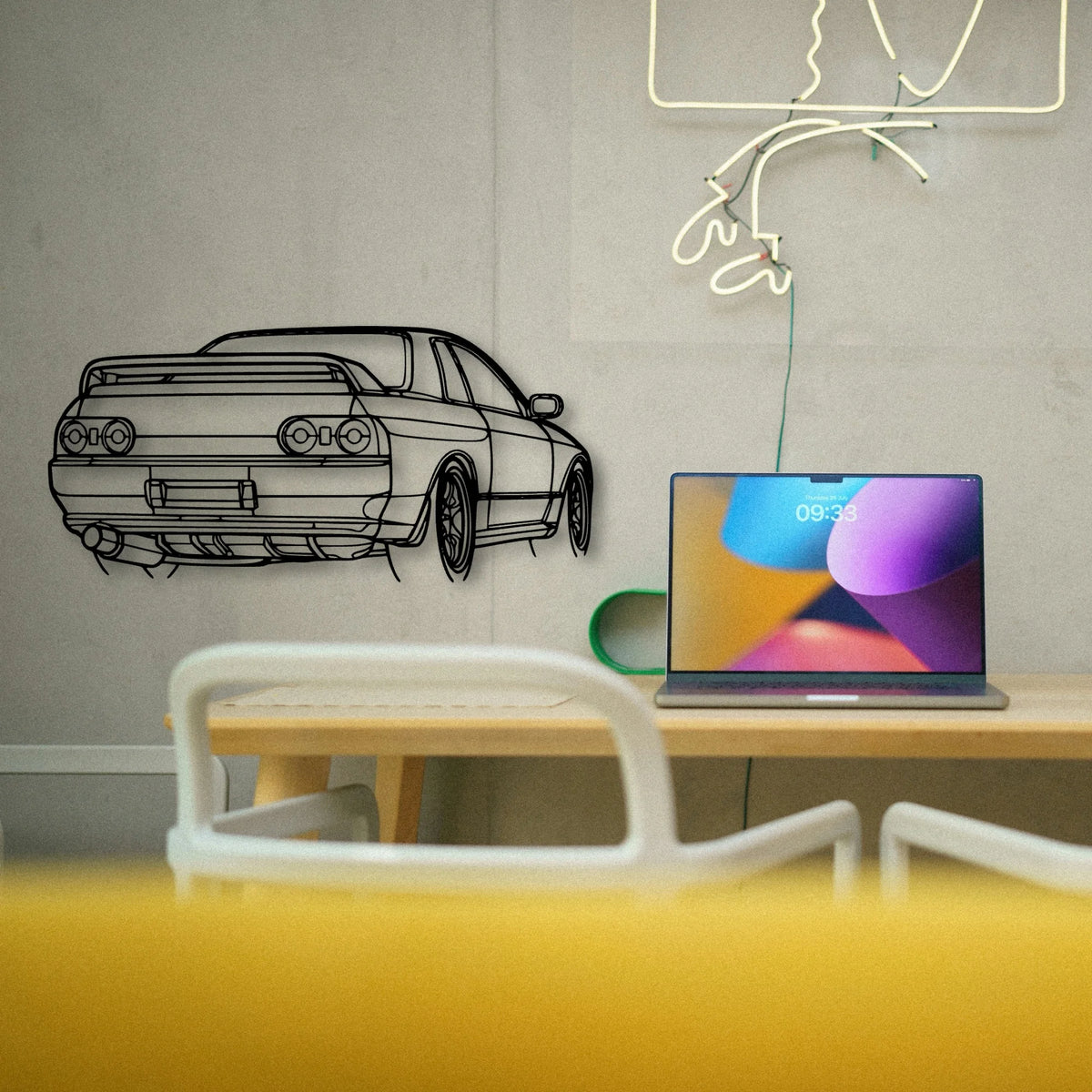 R32 GTR Nismo Angle Classic Silhouette Metal Wall Art - Tinvibe