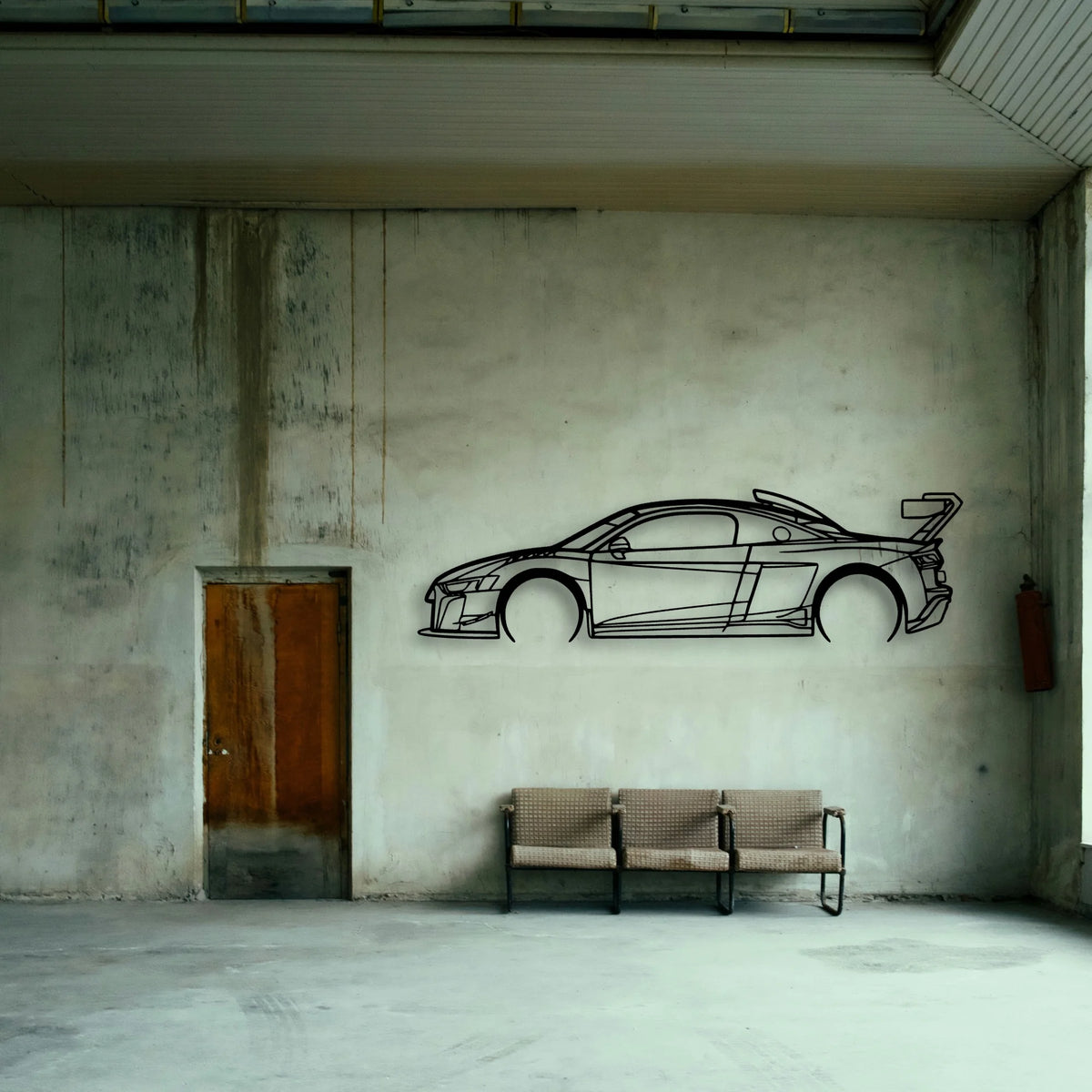 R8 LMS GT2 Classic Silhouette Metal Wall Art - Tinvibe