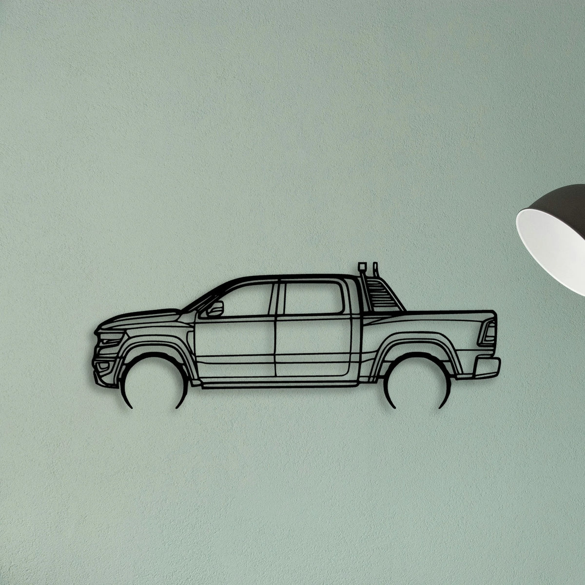 RAM TRX 2022 Classic Silhouette Metal Wall Art - Tinvibe