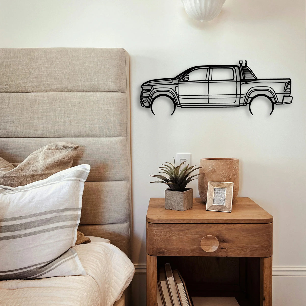 RAM TRX 2022 Classic Silhouette Metal Wall Art - Tinvibe
