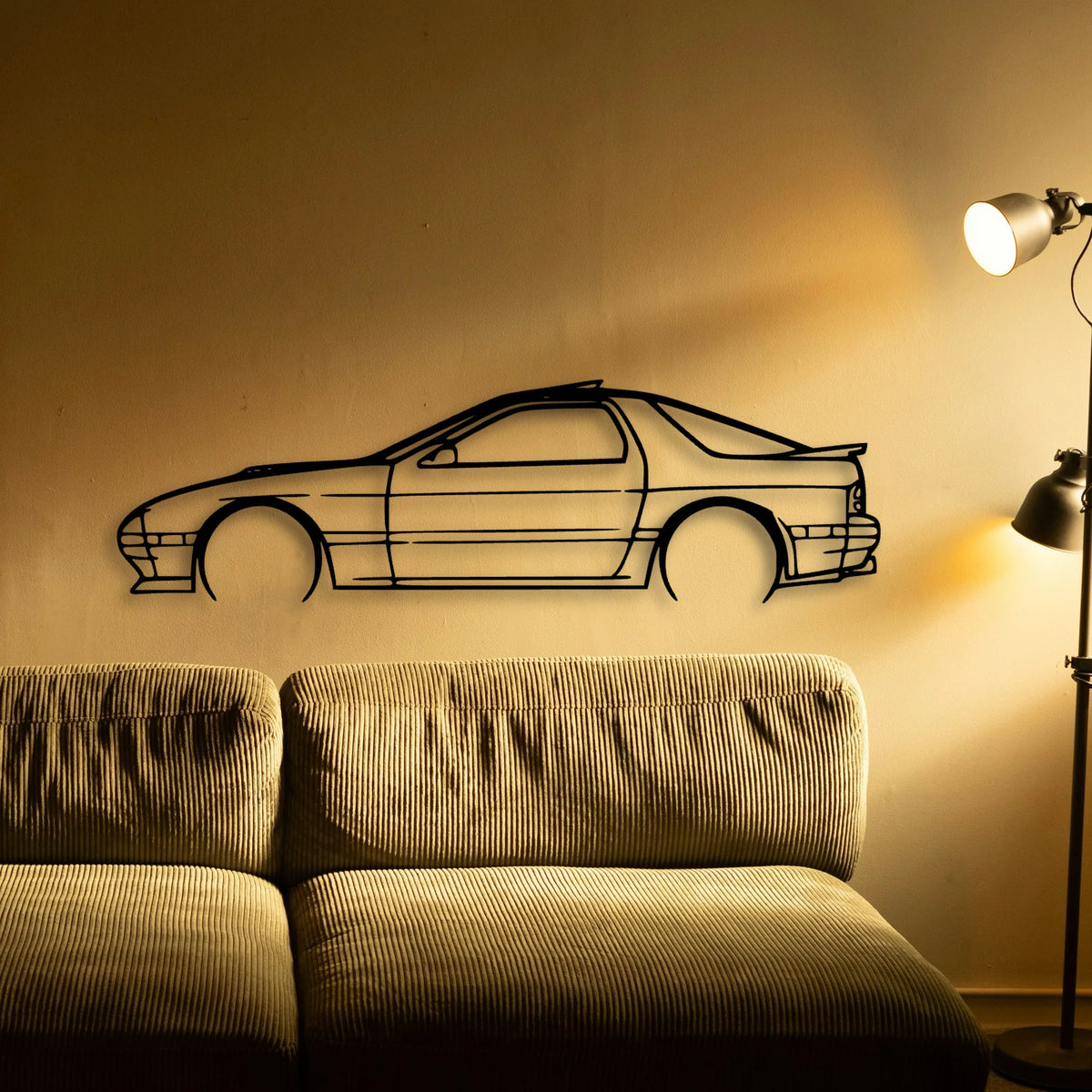 RX7 1989 Classic Silhouette Metal Wall Art - Tinvibe