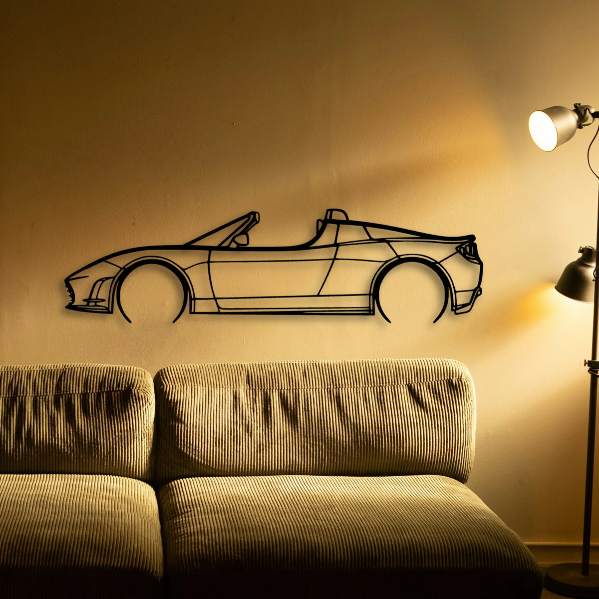 Roadster 2 5 Classic Silhouette Metal Wall Art - Tinvibe