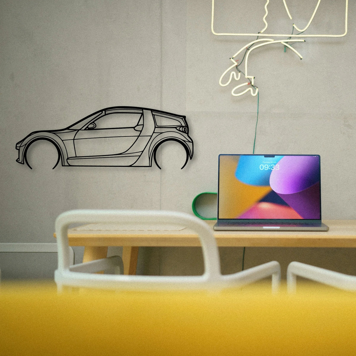 Roadster 2004 Classic Silhouette Metal Wall Art - Tinvibe