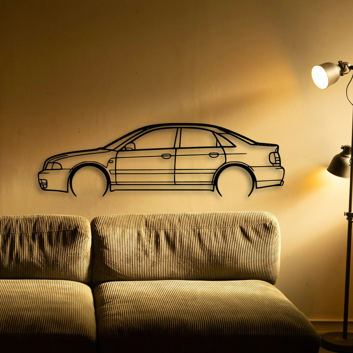 S4 B5 2001 Classic Silhouette Metal Wall Art - Tinvibe