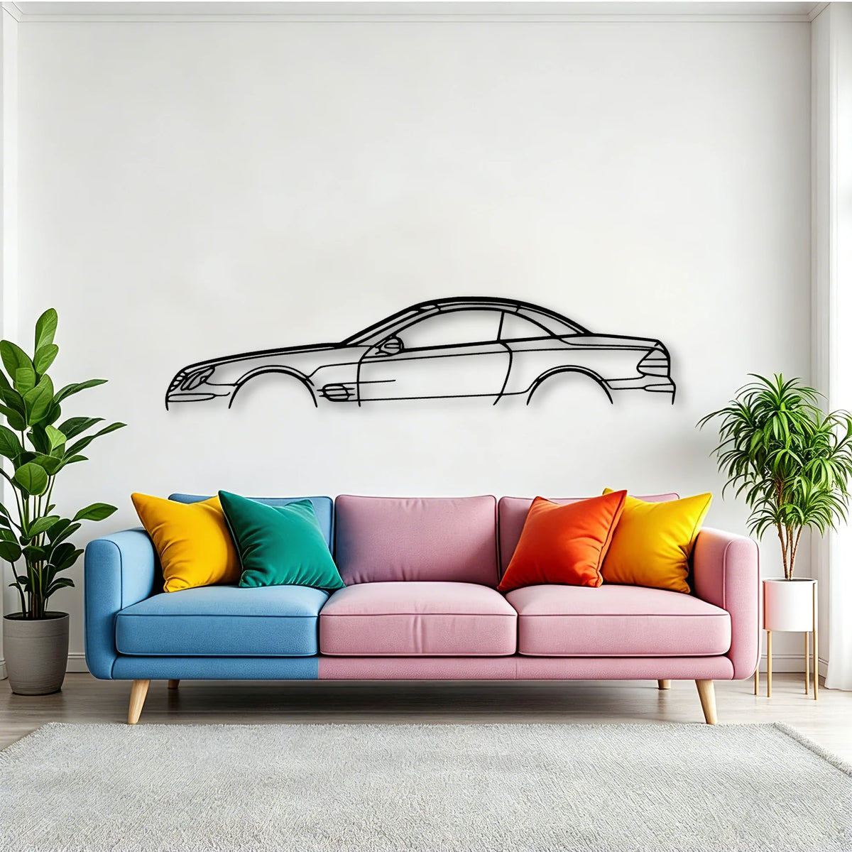 SL55 2004 2 Classic Silhouette Metal Wall Art - Tinvibe