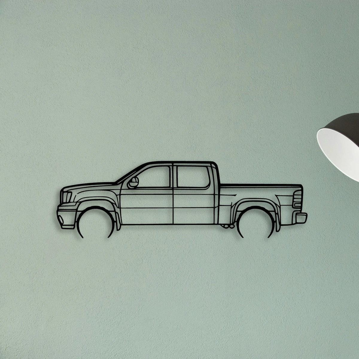 Sierra 1500 2013 Classic Silhouette Metal Wall Art - Tinvibe