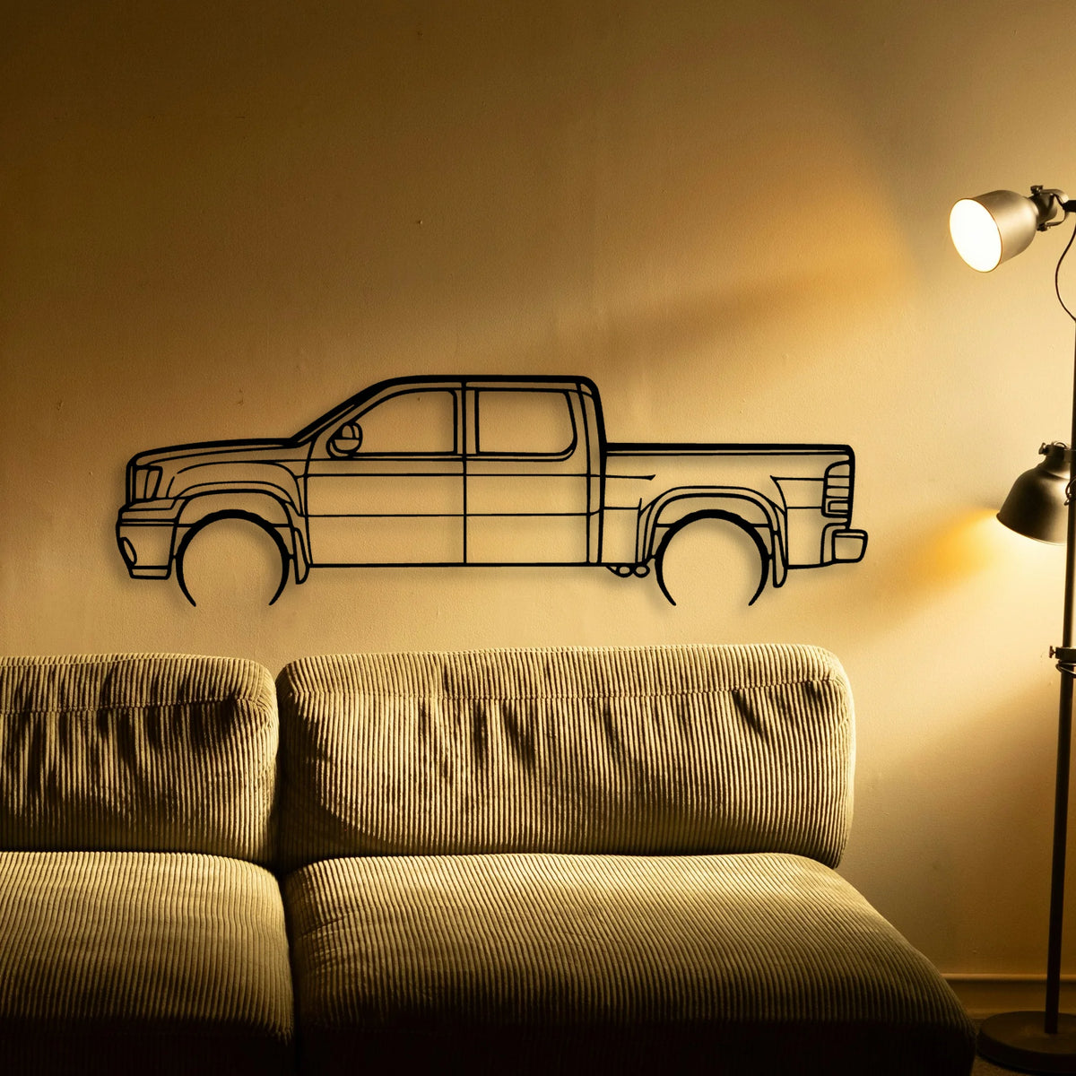 Sierra 1500 2013 Classic Silhouette Metal Wall Art - Tinvibe