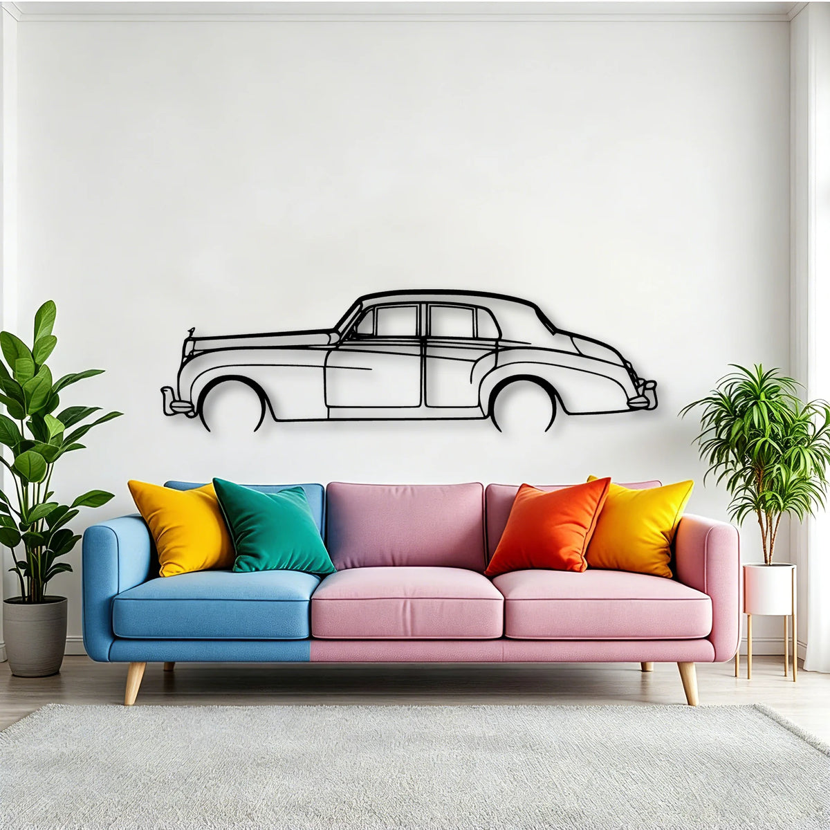 Silver Cloud 2 Classic Silhouette Metal Wall Art - Tinvibe