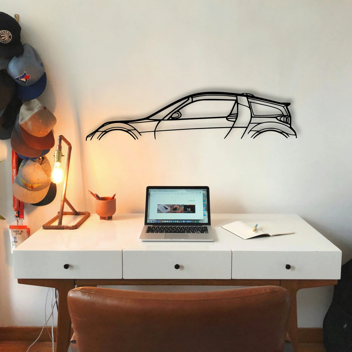 Smart Coupe B Edition 2002 Classic Silhouette Metal Wall Art - Tinvibe