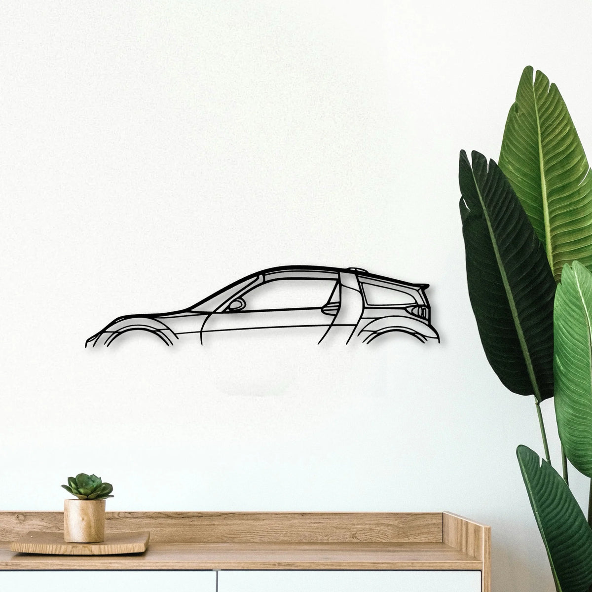 Smart Coupe B Edition 2002 Classic Silhouette Metal Wall Art - Tinvibe