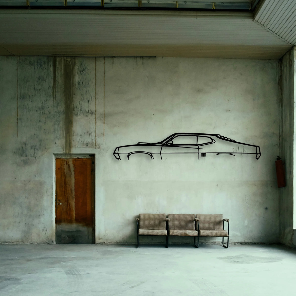 Torino GT 1970 Classic Silhouette Metal Wall Art - Tinvibe