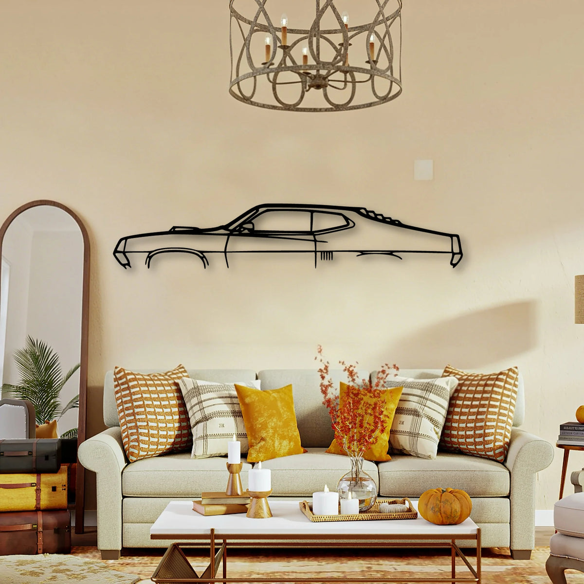 Torino GT 1970 Classic Silhouette Metal Wall Art - Tinvibe