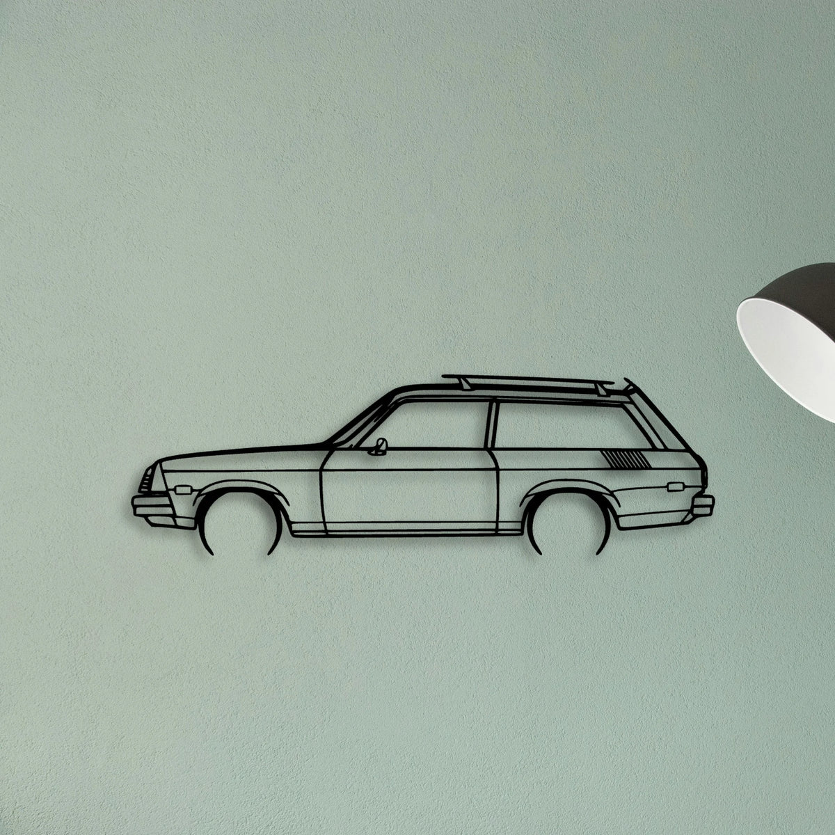 Vega Estate Wagon 1976 Classic Silhouette Metal Wall Art - Tinvibe