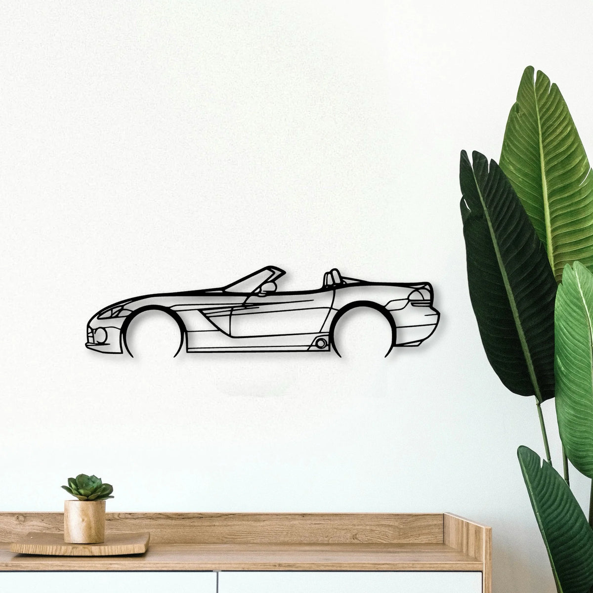 Viper 2003 SRT 10 Cabrio Classic Silhouette Metal Wall Art - Tinvibe
