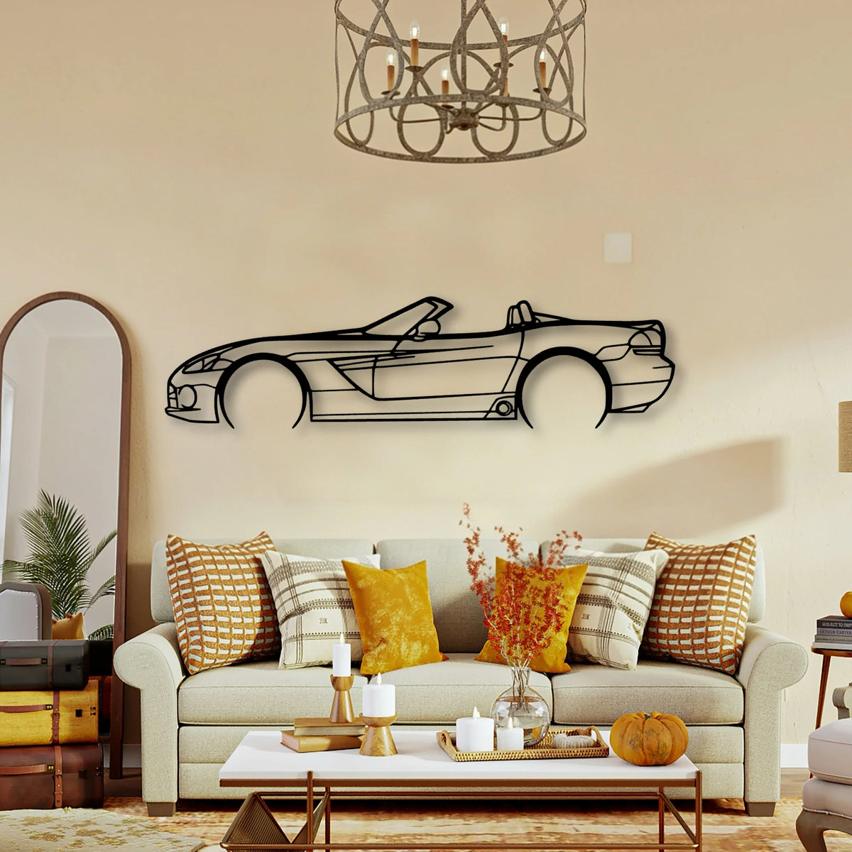 Viper 2003 SRT 10 Cabrio Classic Silhouette Metal Wall Art - Tinvibe