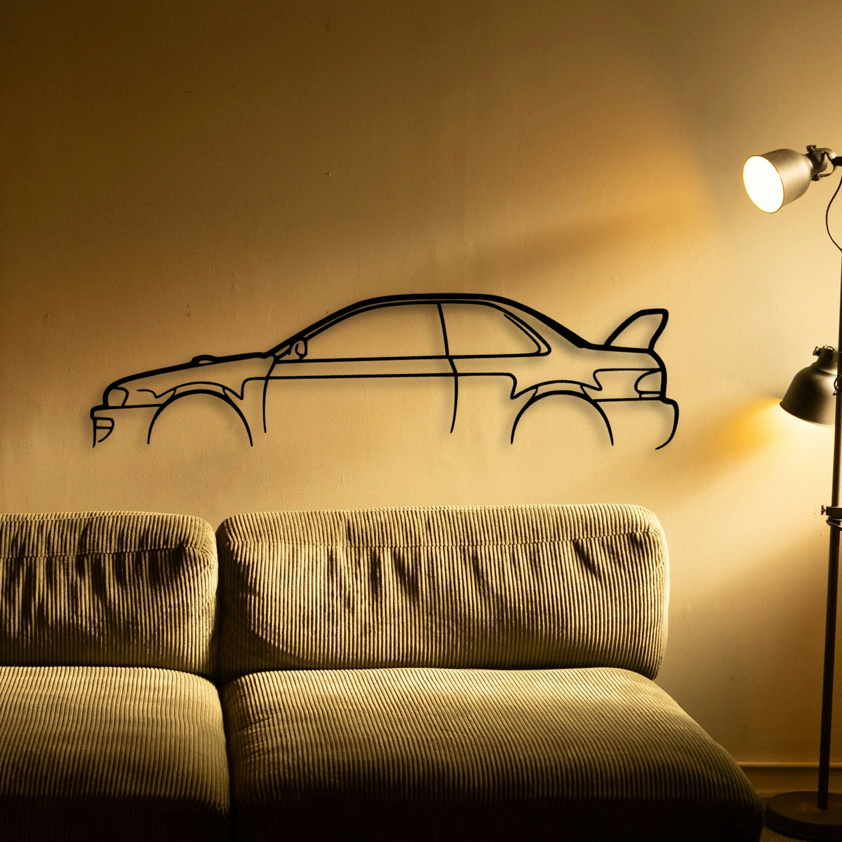 WRX STI B22 Classic Silhouette Metal Wall Art - Tinvibe