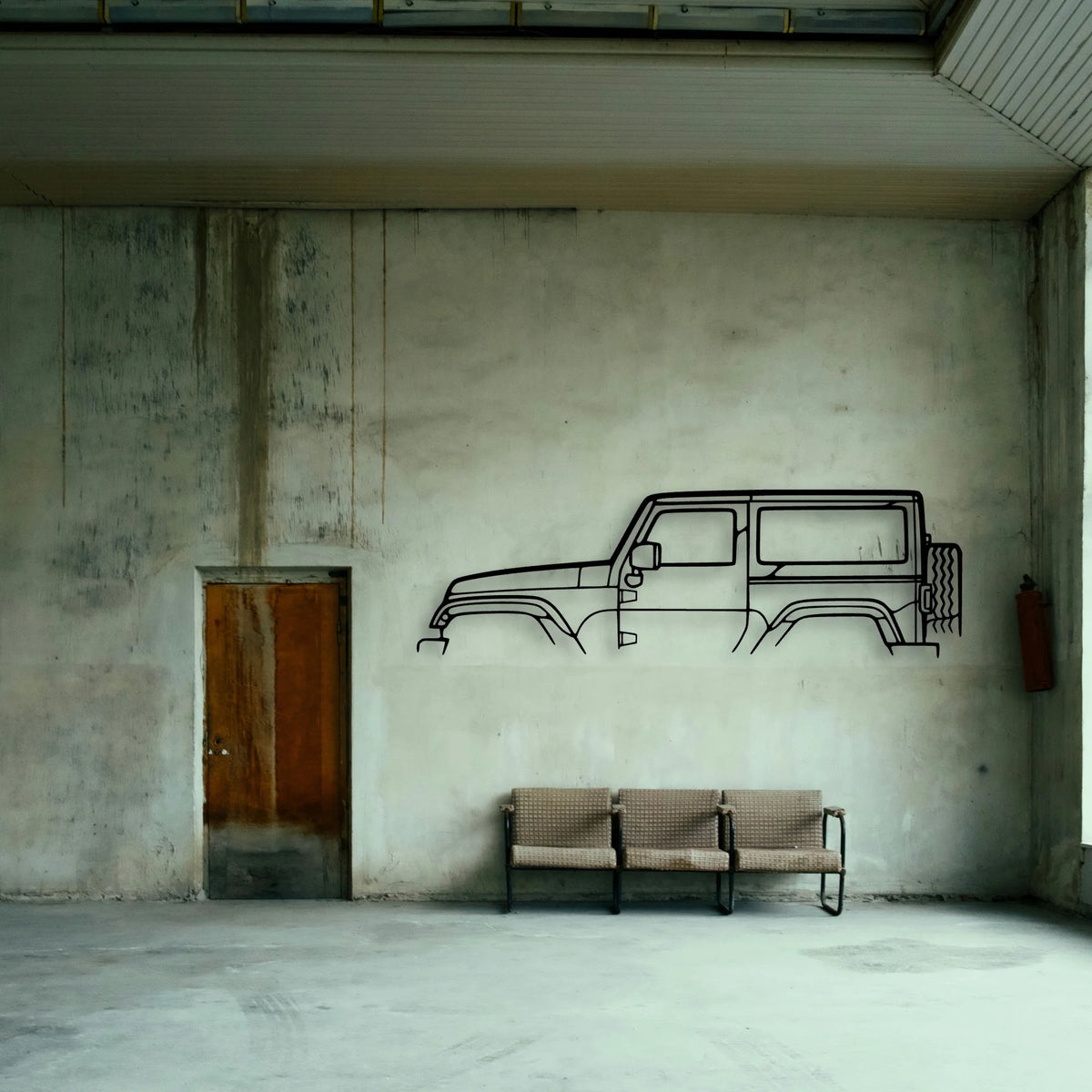 Wrangler 2013 Classic Silhouette Metal Wall Art - Tinvibe