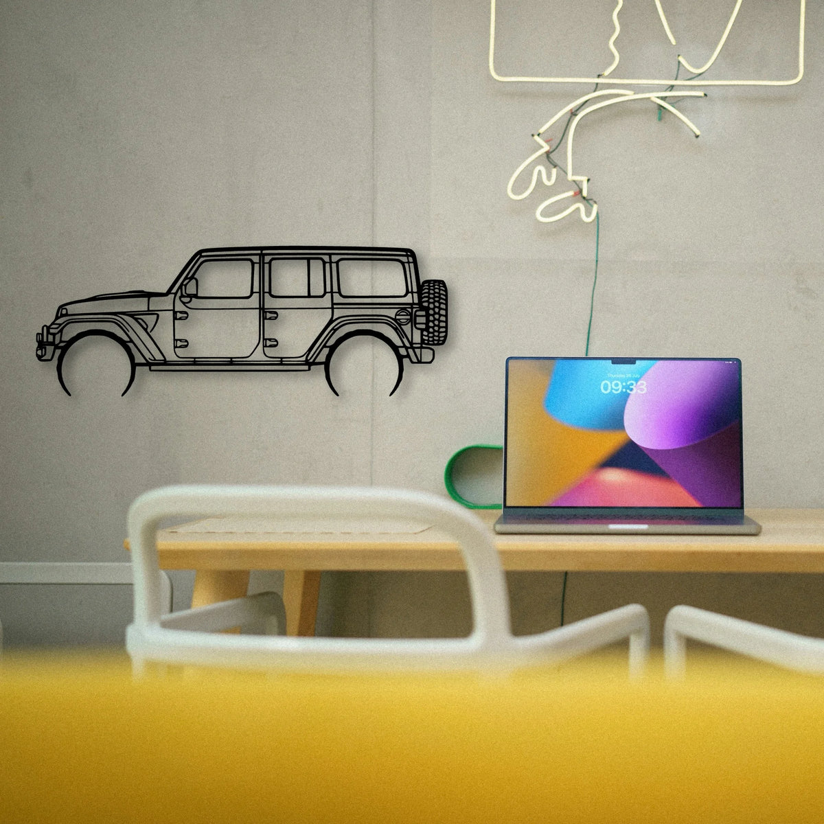 Wrangler 392 XR Classic Silhouette Metal Wall Art - Tinvibe