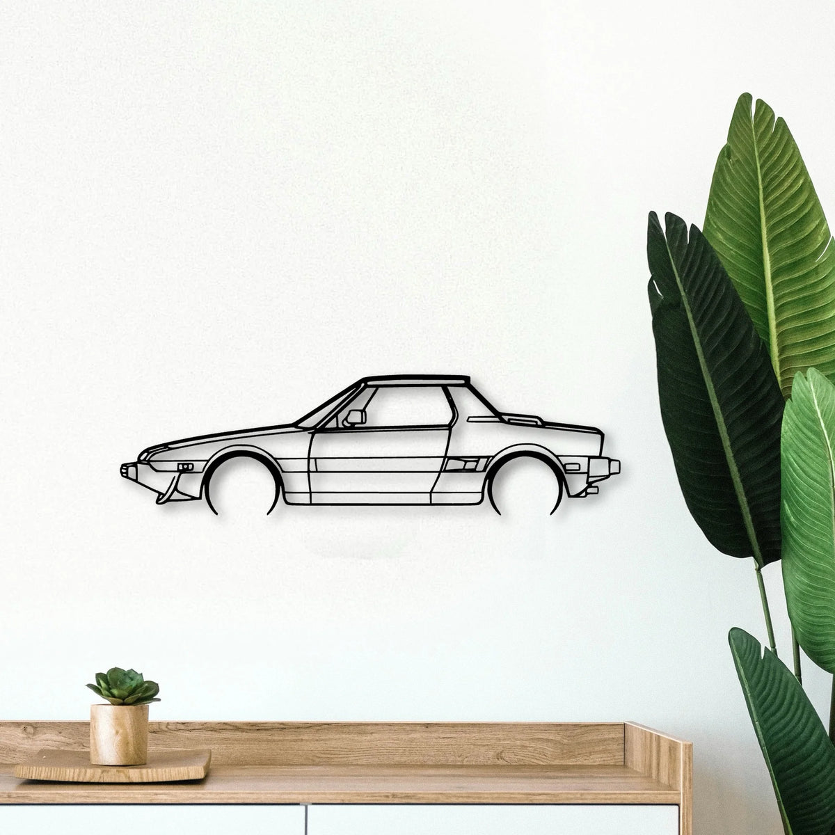X1 9 Bertone 1987 Classic Silhouette Metal Wall Art - Tinvibe