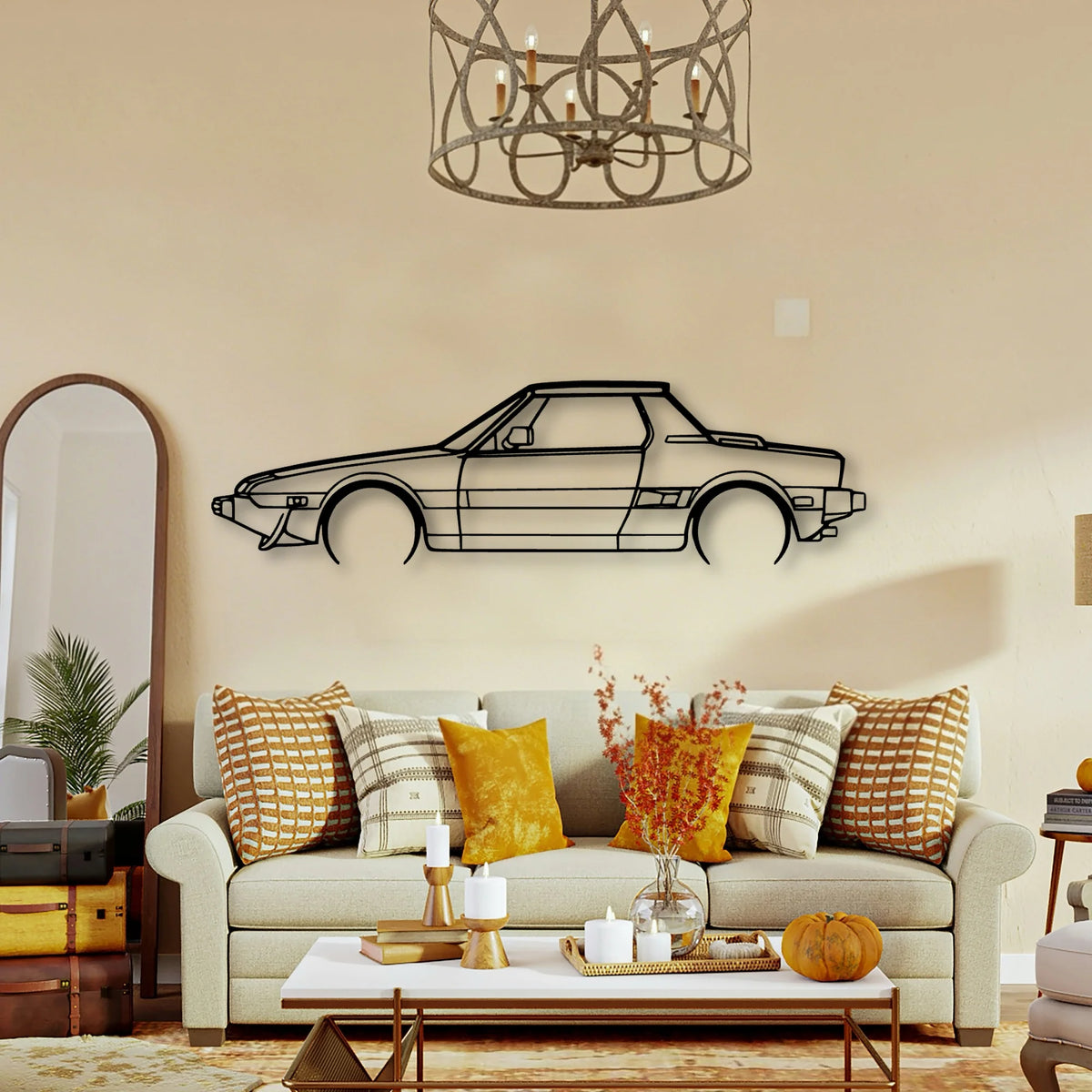 X1 9 Bertone 1987 Classic Silhouette Metal Wall Art - Tinvibe