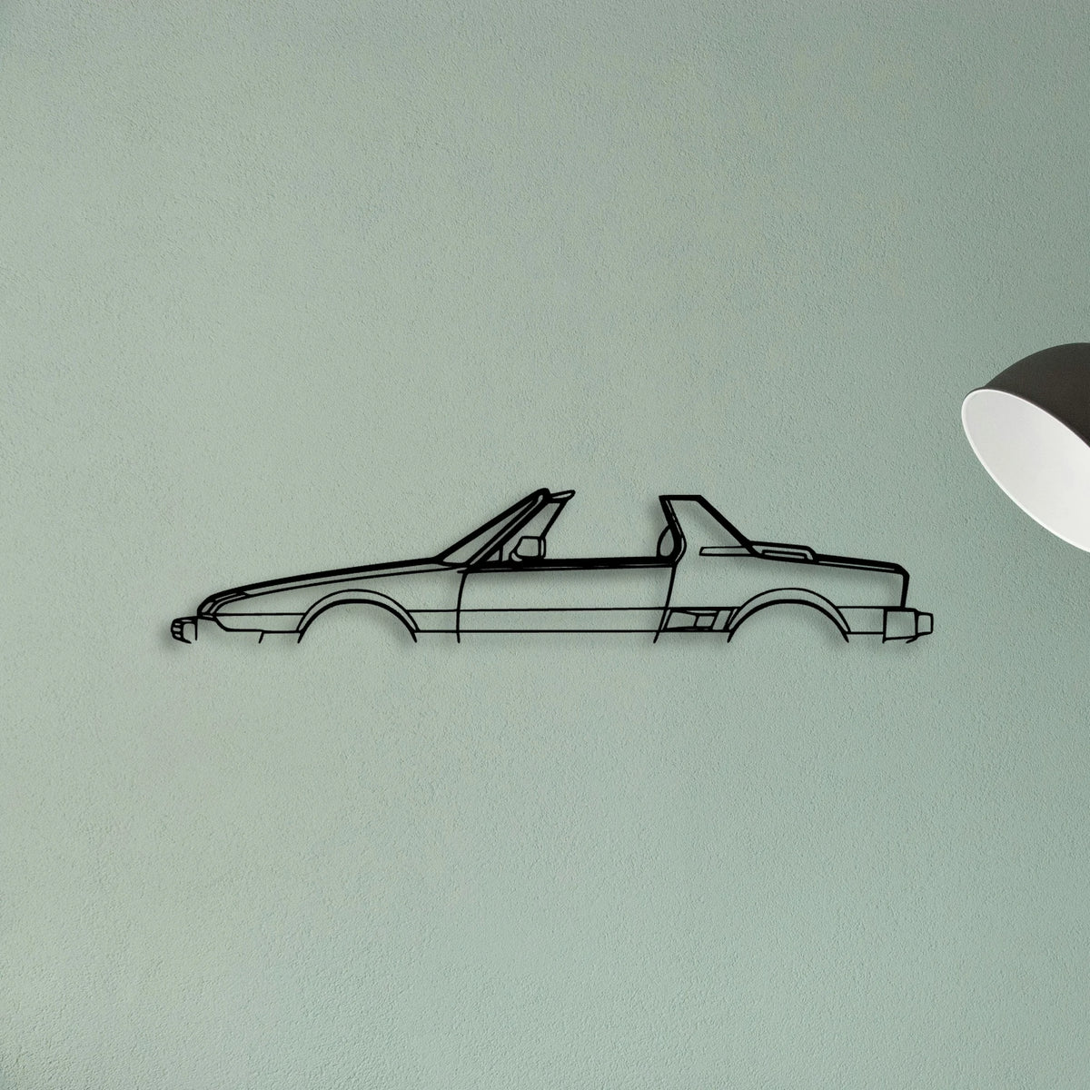 X1 9 Convertible 1980 Classic Silhouette Metal Wall Art - Tinvibe