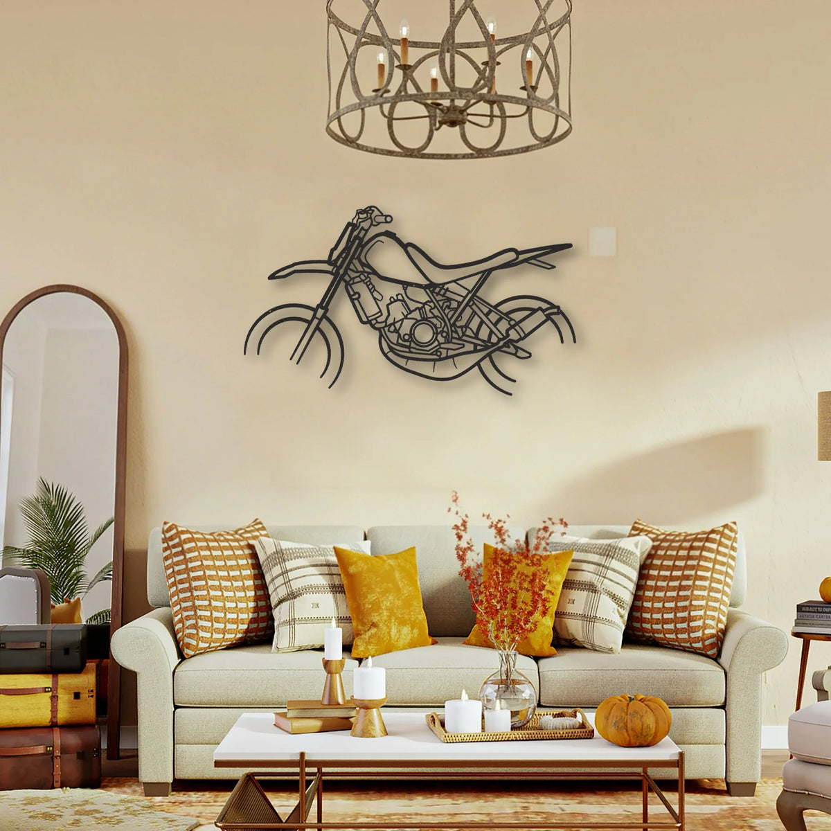 Yamaha DT50 Classic Motorcycle Silhouette Metal Wall Art - Tinvibe