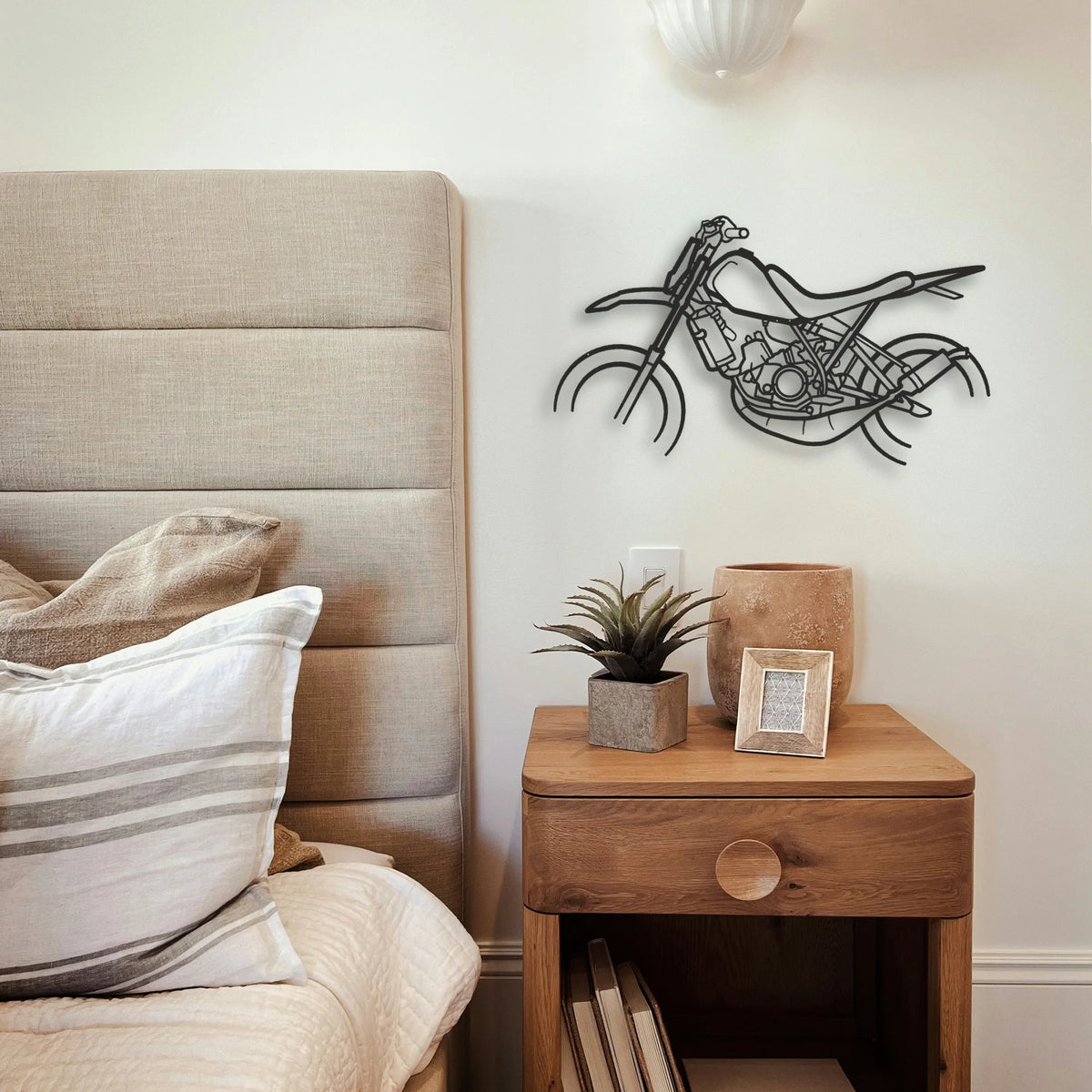 Yamaha DT50 Classic Motorcycle Silhouette Metal Wall Art - Tinvibe