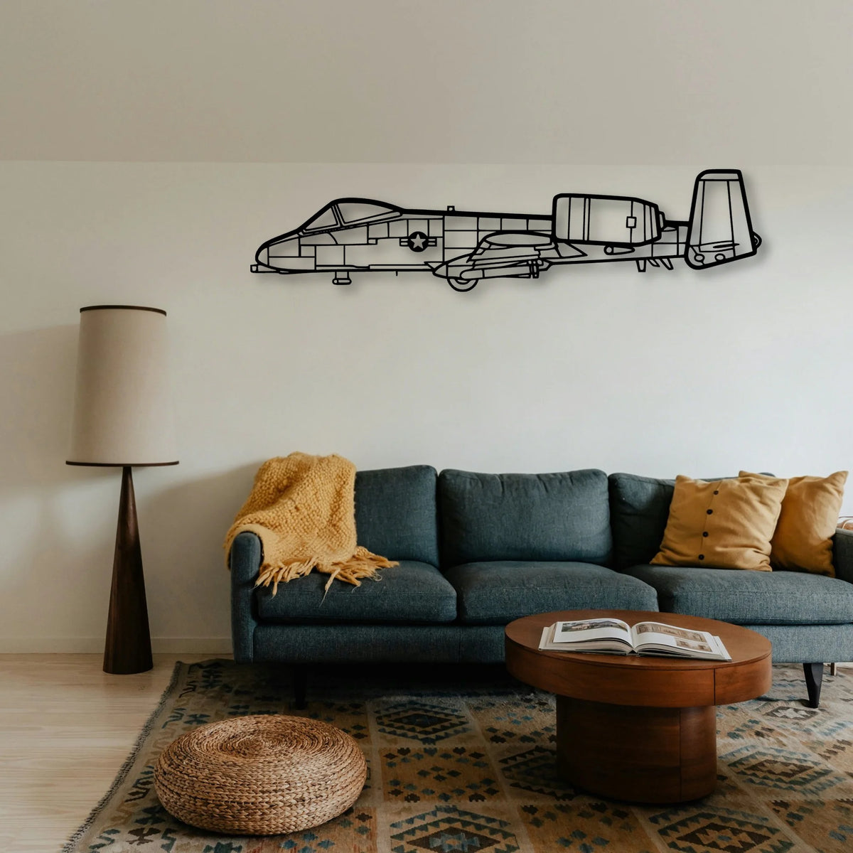 A10 Thunderbolt 2 Classic Aircraft Silhouette Metal Wall Art - Tinvibe