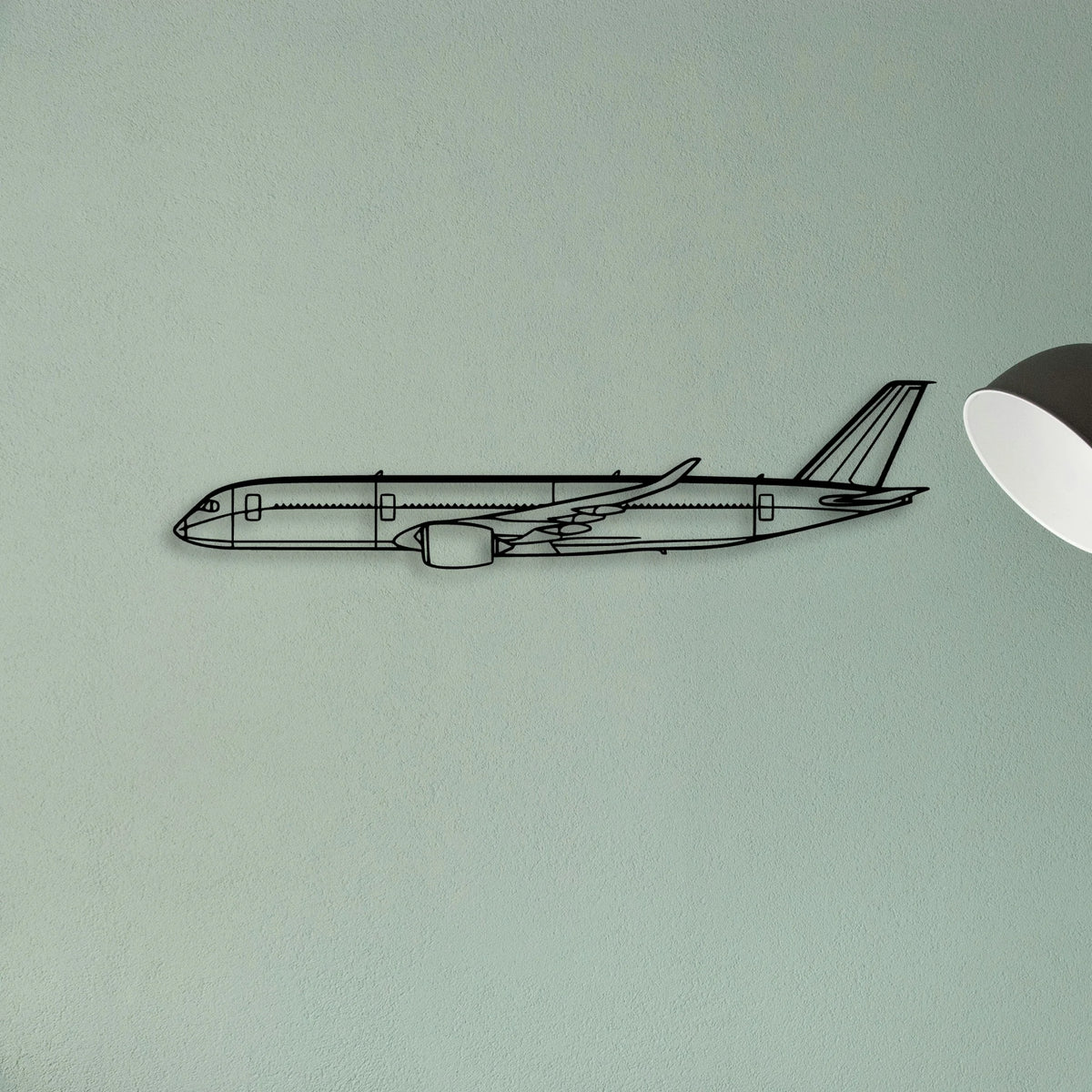 A350 2 Classic Aircraft Silhouette Metal Wall Art - Tinvibe