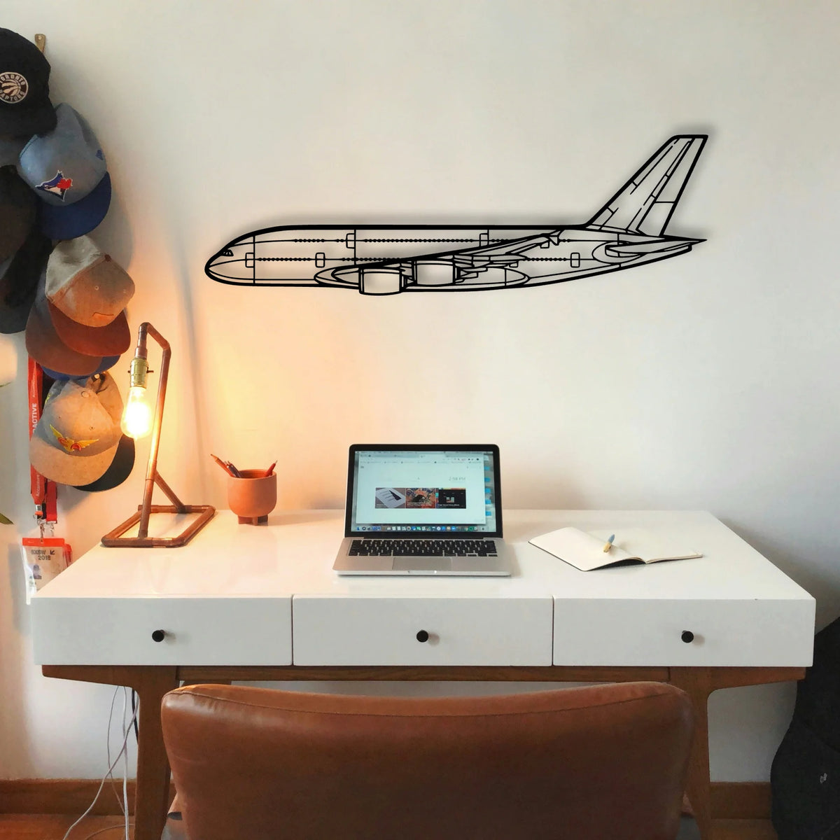 A380 800 Classic Aircraft Silhouette Metal Wall Art - Tinvibe