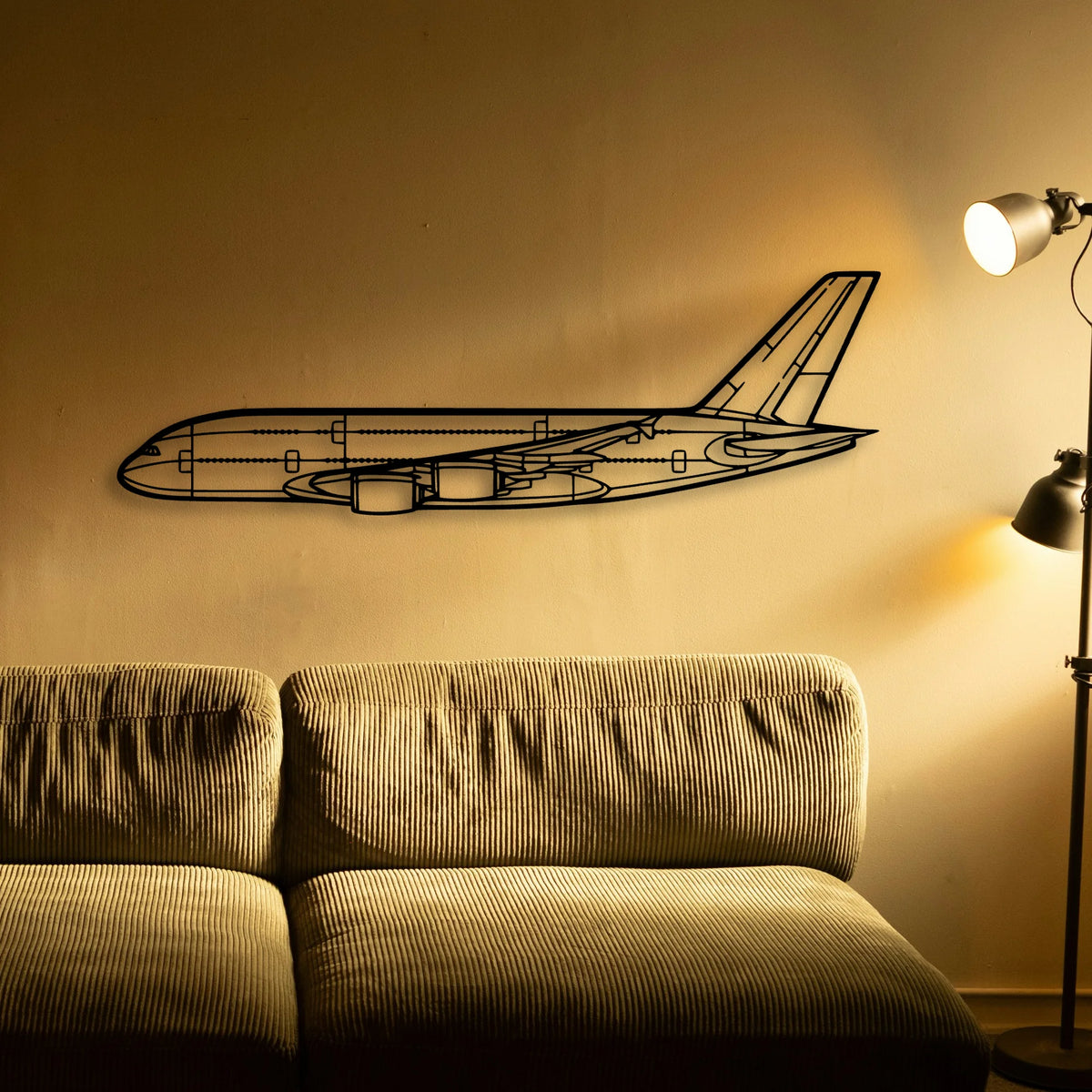 A380 800 Classic Aircraft Silhouette Metal Wall Art - Tinvibe