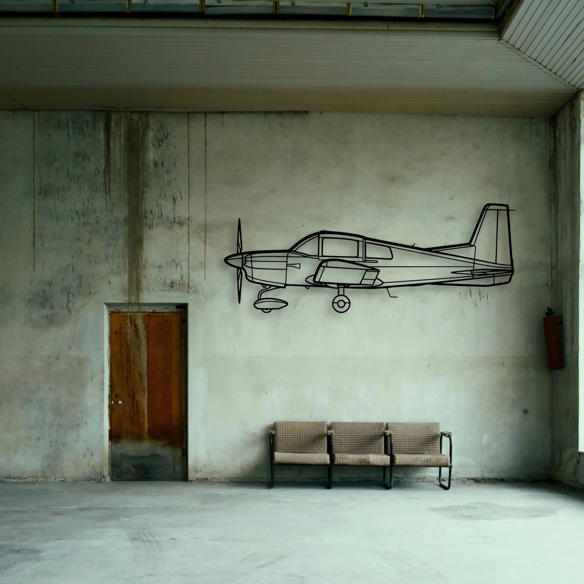 Aa 5 Classic Aircraft Silhouette Metal Wall Art - Tinvibe