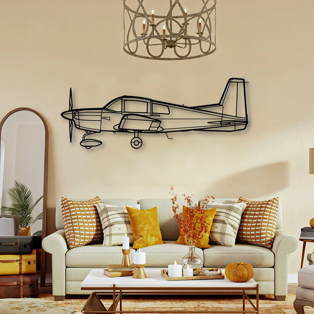 Aa 5 Classic Aircraft Silhouette Metal Wall Art - Tinvibe