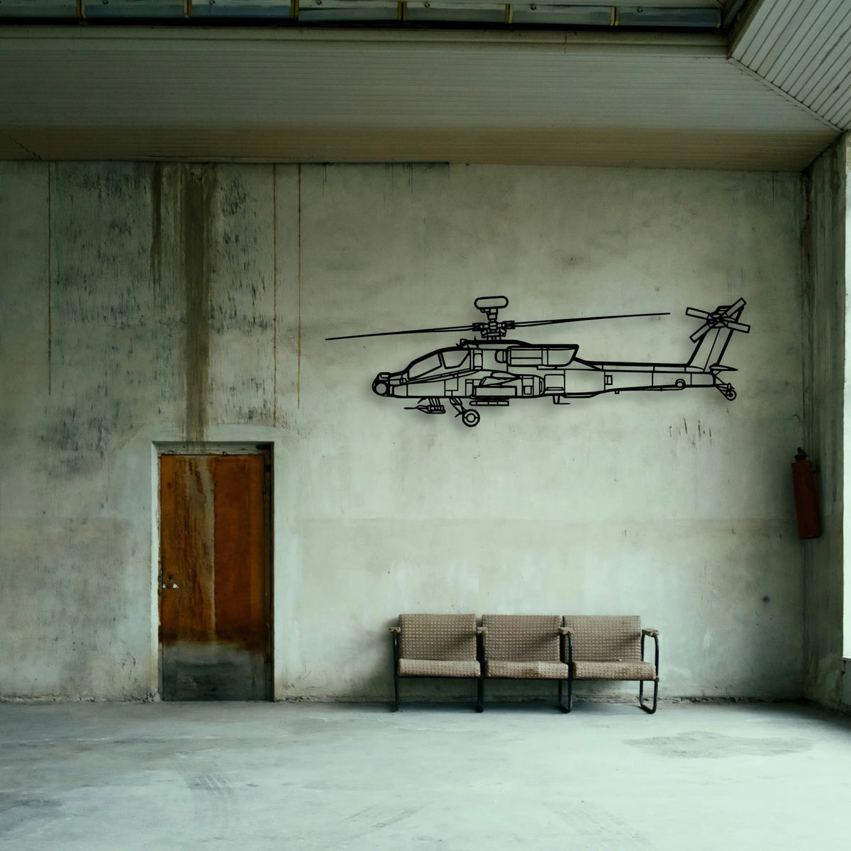 Ah 64D Apache 2 Classic Aircraft Silhouette Metal Wall Art - Tinvibe
