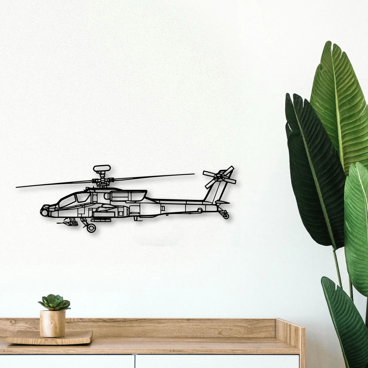 Ah 64D Apache 2 Classic Aircraft Silhouette Metal Wall Art - Tinvibe