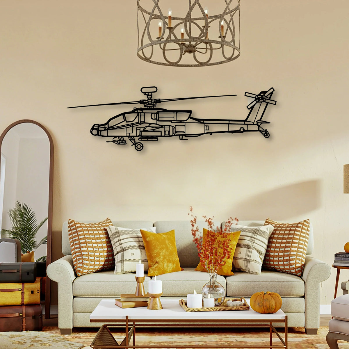 Ah 64D Apache 2 Classic Aircraft Silhouette Metal Wall Art - Tinvibe