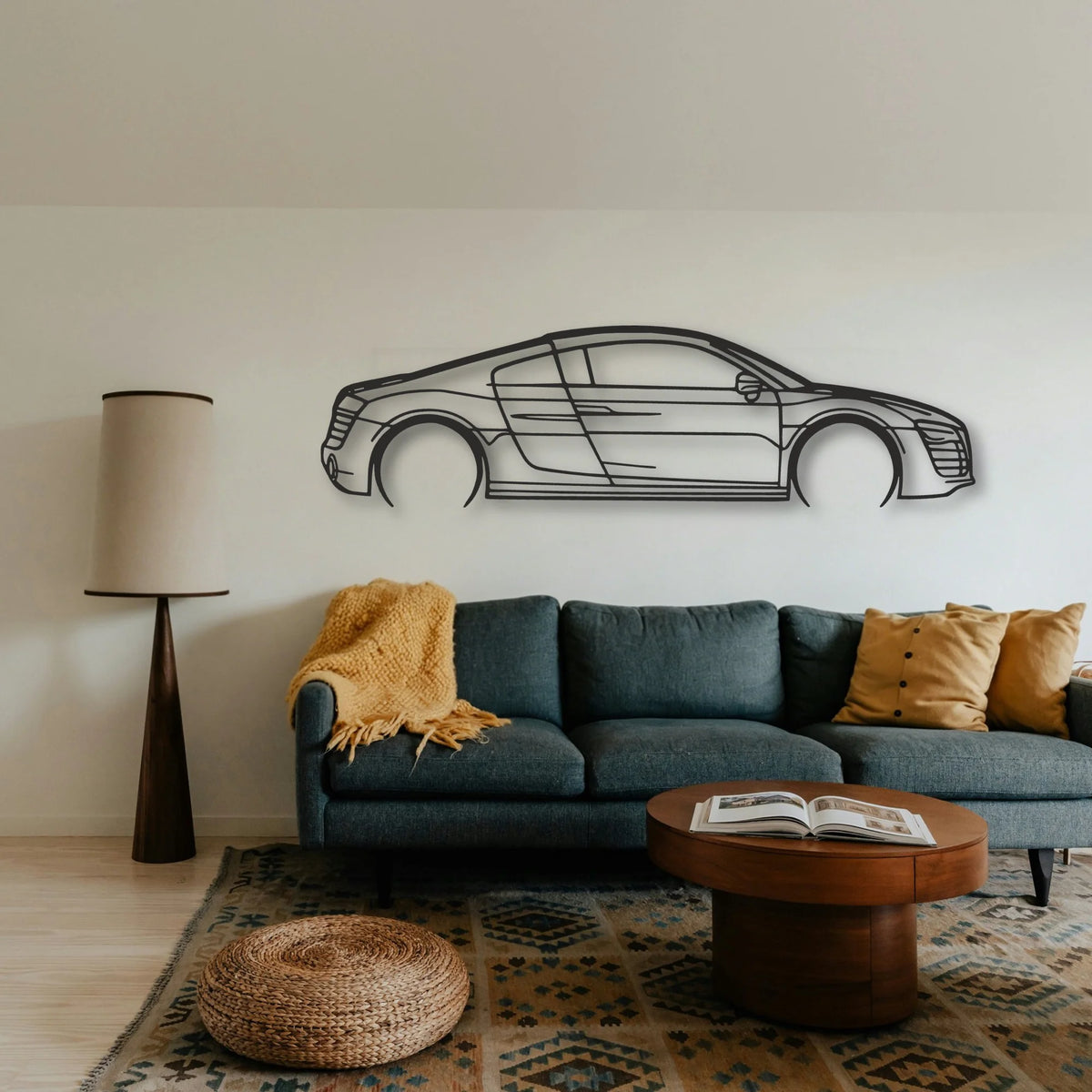 Audi R8 V10 Classic Silhouette Metal Wall Art - Tinvibe