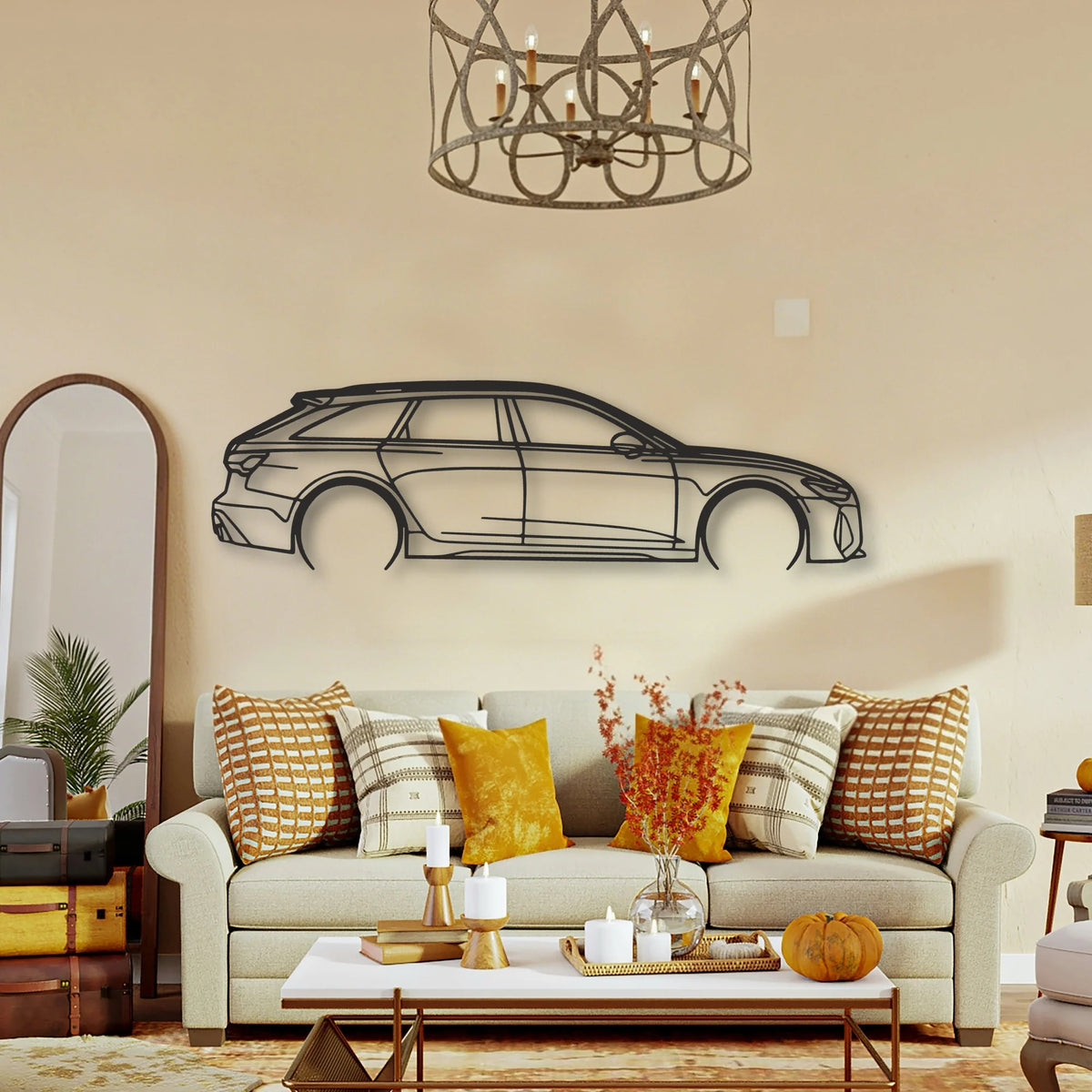 Audi RS6 Classic Silhouette Metal Wall Art - Tinvibe