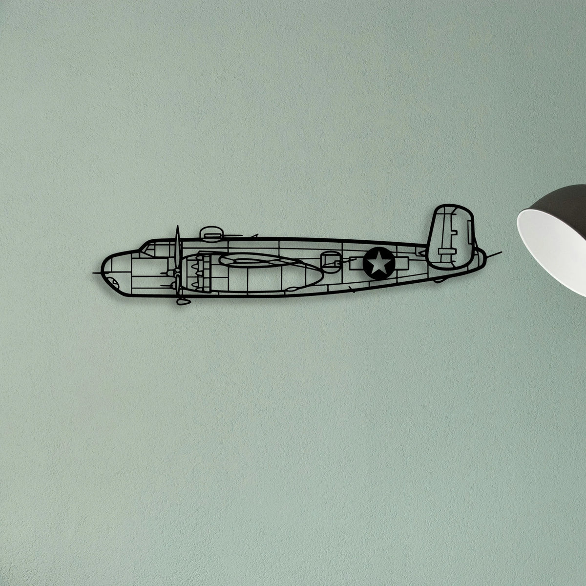 B 25H 2 Classic Aircraft Silhouette Metal Wall Art - Tinvibe