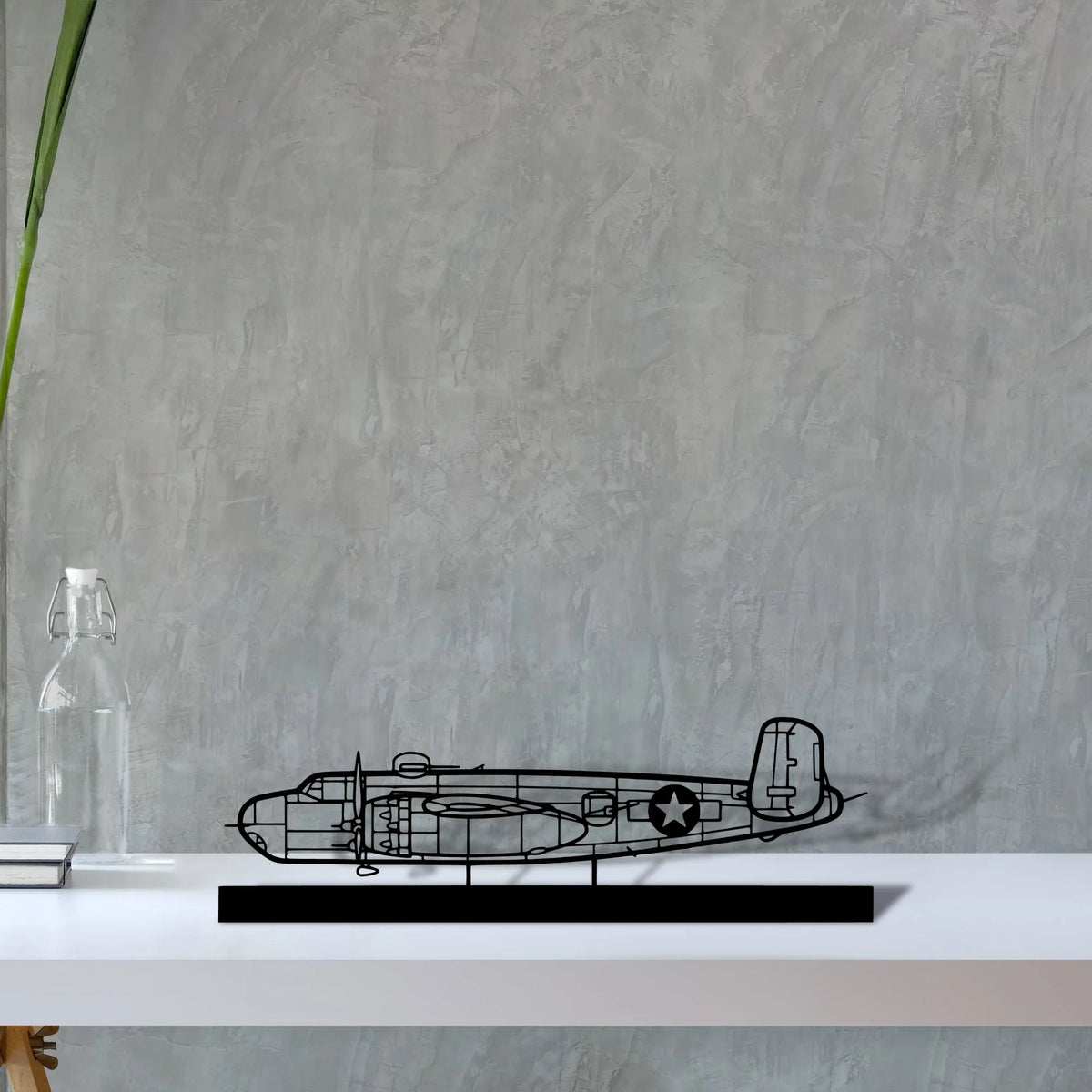 b-25h Silhouette Metal Art Stand - Tinvibe
